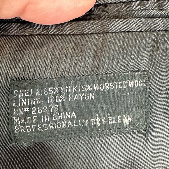 Members Only Mens Plaid Blue Grey Silk Wool Blend Sport Coat Blazer Jacket 44R - Picture 5 of 7